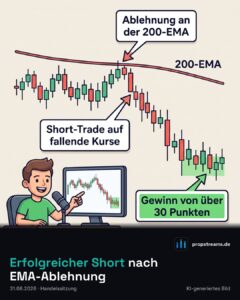 Erfolgreicher Short nach EMA-Ablehnung