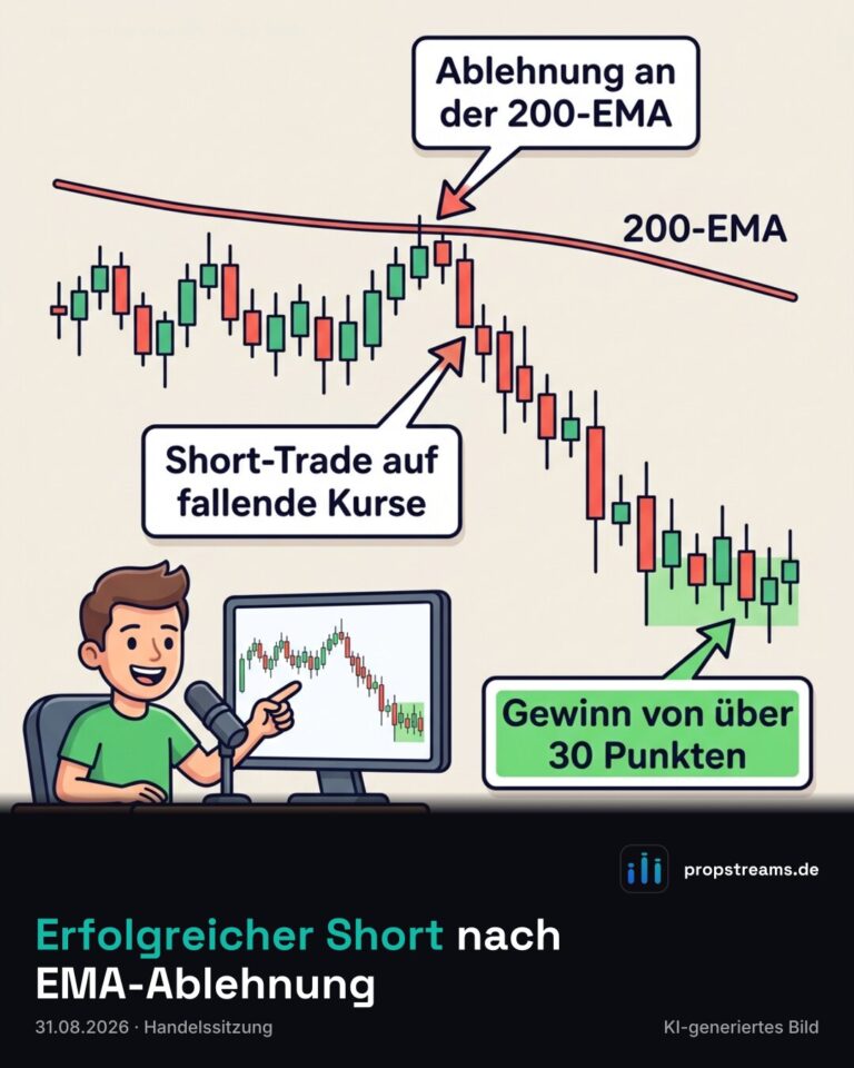 Erfolgreicher Short nach EMA-Ablehnung