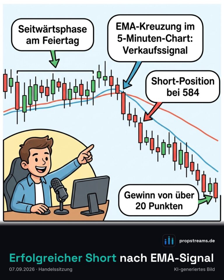 Erfolgreicher Short nach EMA-Signal