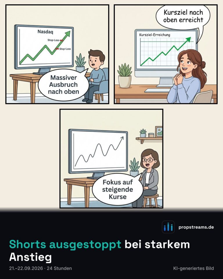Shorts ausgestoppt bei starkem Anstieg