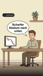 Scharfer Absturz nach unten