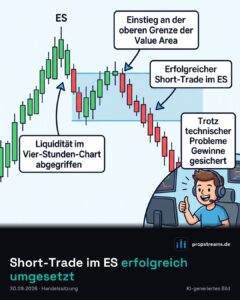Short-Trade im ES erfolgreich umgesetzt