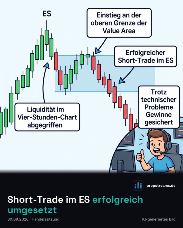 Short-Trade im ES erfolgreich umgesetzt
