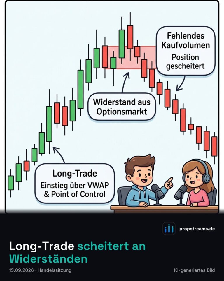 Long-Trade scheitert an Widerständen