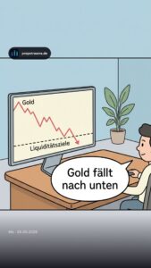 Gold fällt nach unten