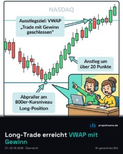 Long-Trade erreicht VWAP mit Gewinn