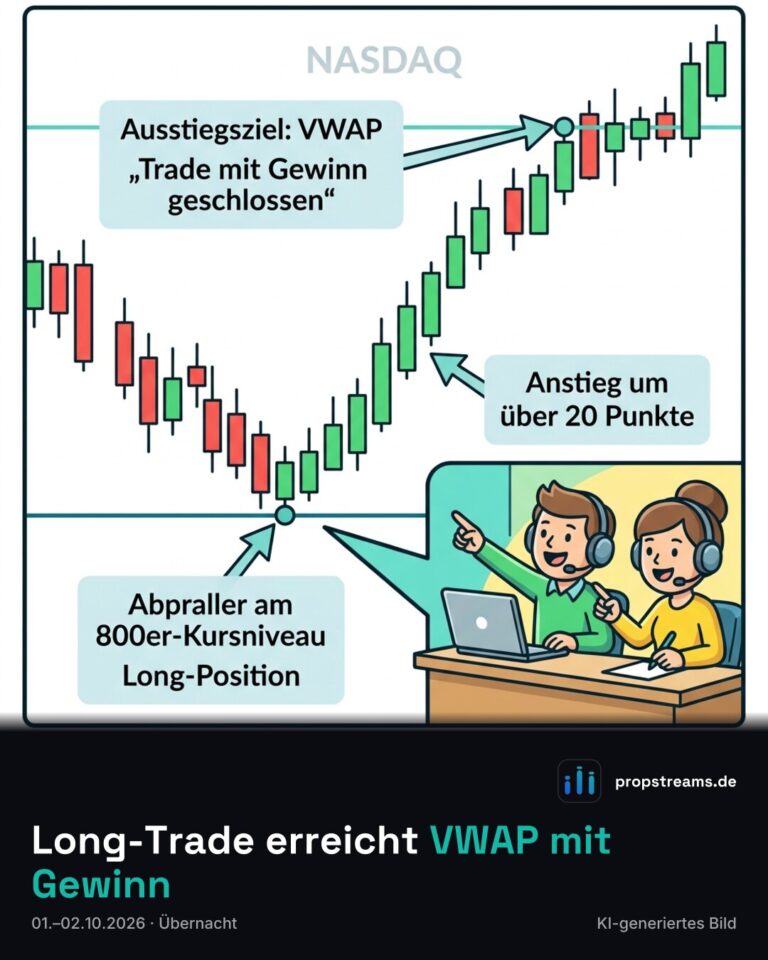 Long-Trade erreicht VWAP mit Gewinn