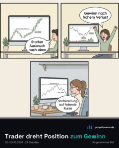 Trader dreht Position zum Gewinn