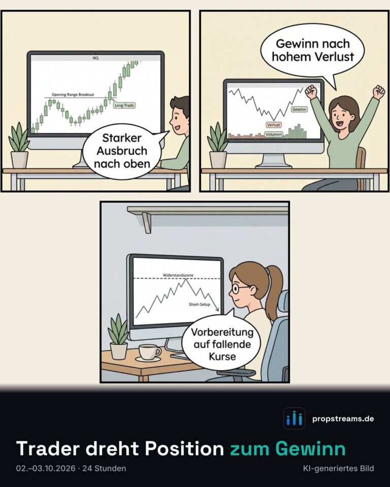 Trader dreht Position zum Gewinn
