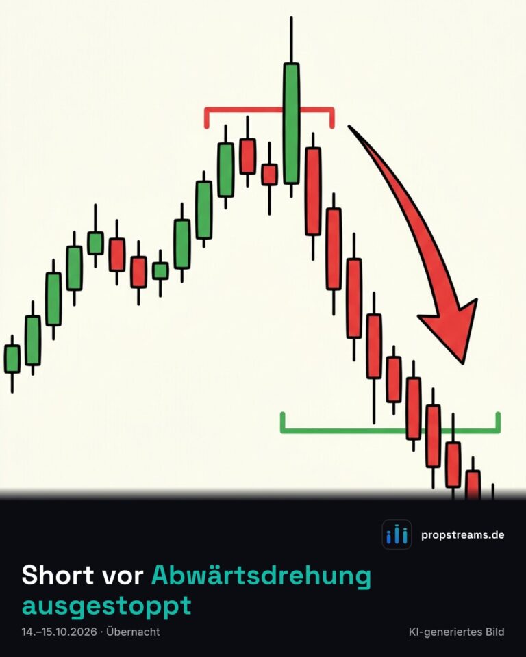 Short vor Abwärtsdrehung ausgestoppt
