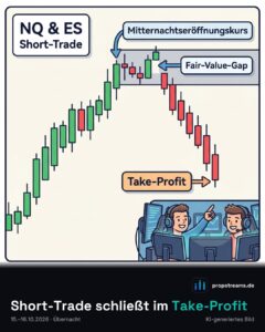 Short-Trade schließt im Take-Profit