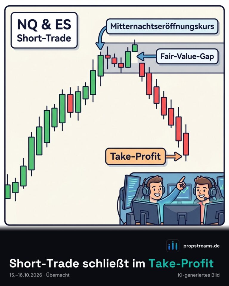 Short-Trade schließt im Take-Profit