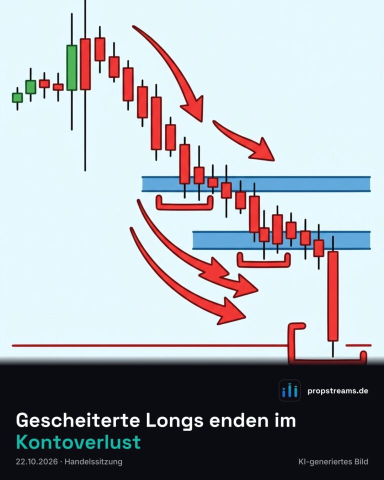 Gescheiterte Longs enden im Kontoverlust